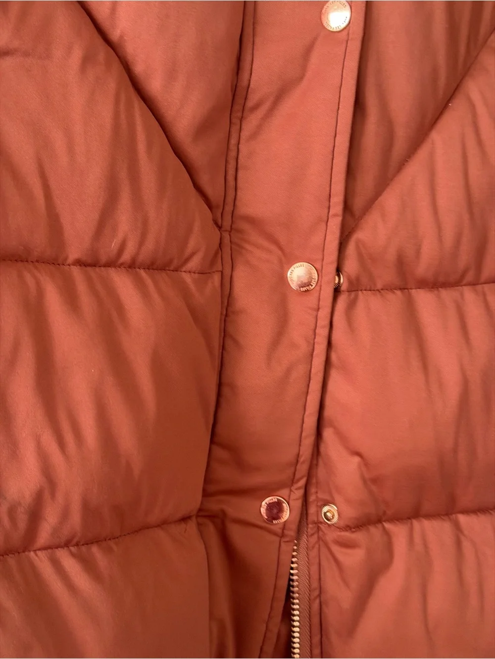 Avec Les Filles Thermalpuff Longline Puffer Coat Brown/Rust/Copper - Size S